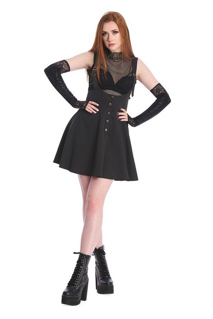 Banned A-Linien-Rock Valeria Gothic Punk Pinafore Skirt günstig online kaufen