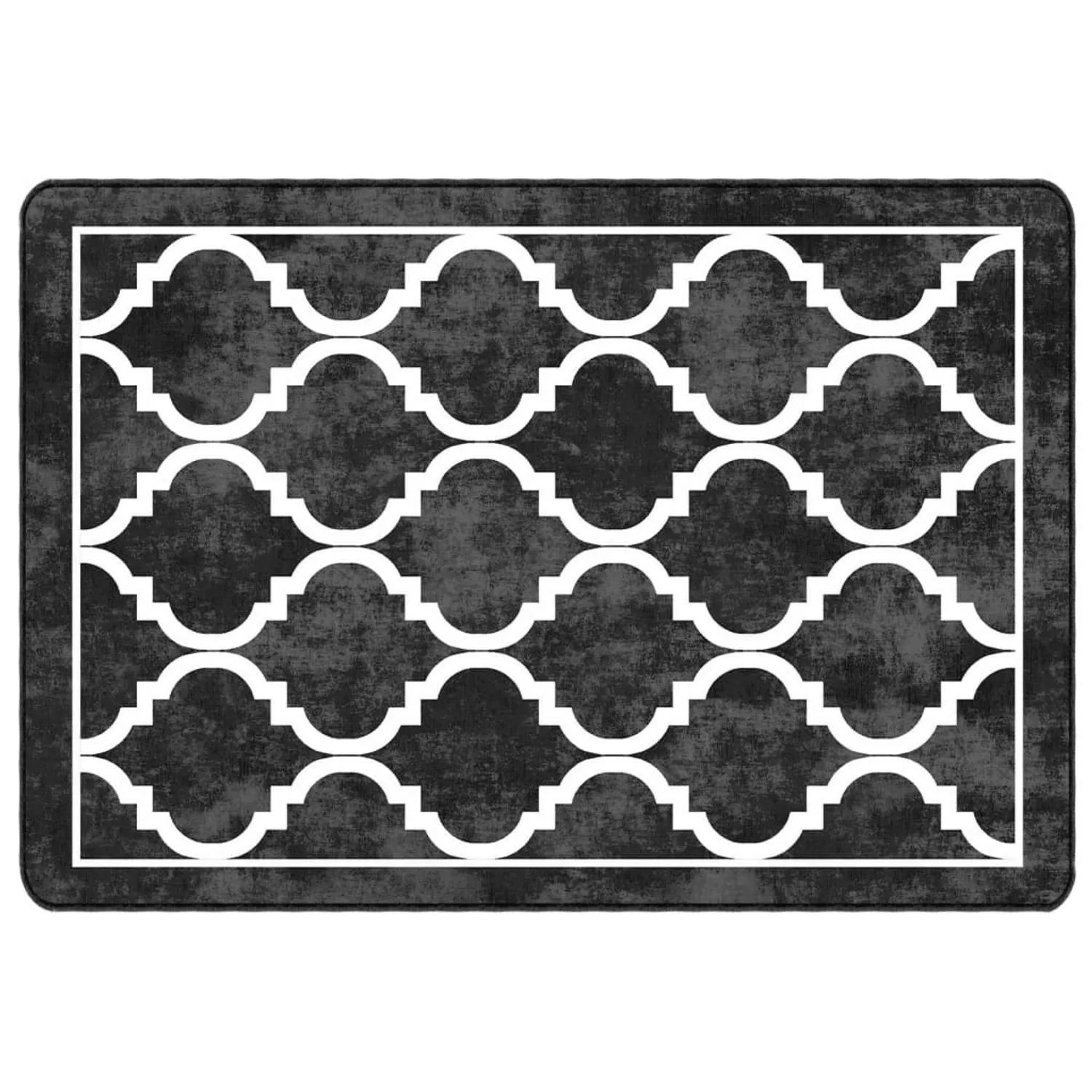 vidaXL Teppich Waschbar Schwarz Und Weiß 120x180 Cm Rutschfest 1928087 günstig online kaufen