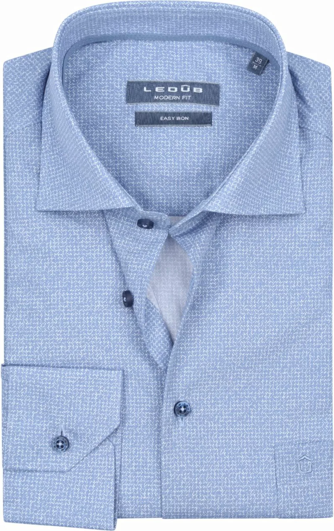Ledub Shirt Druck Blau - Größe 44 günstig online kaufen