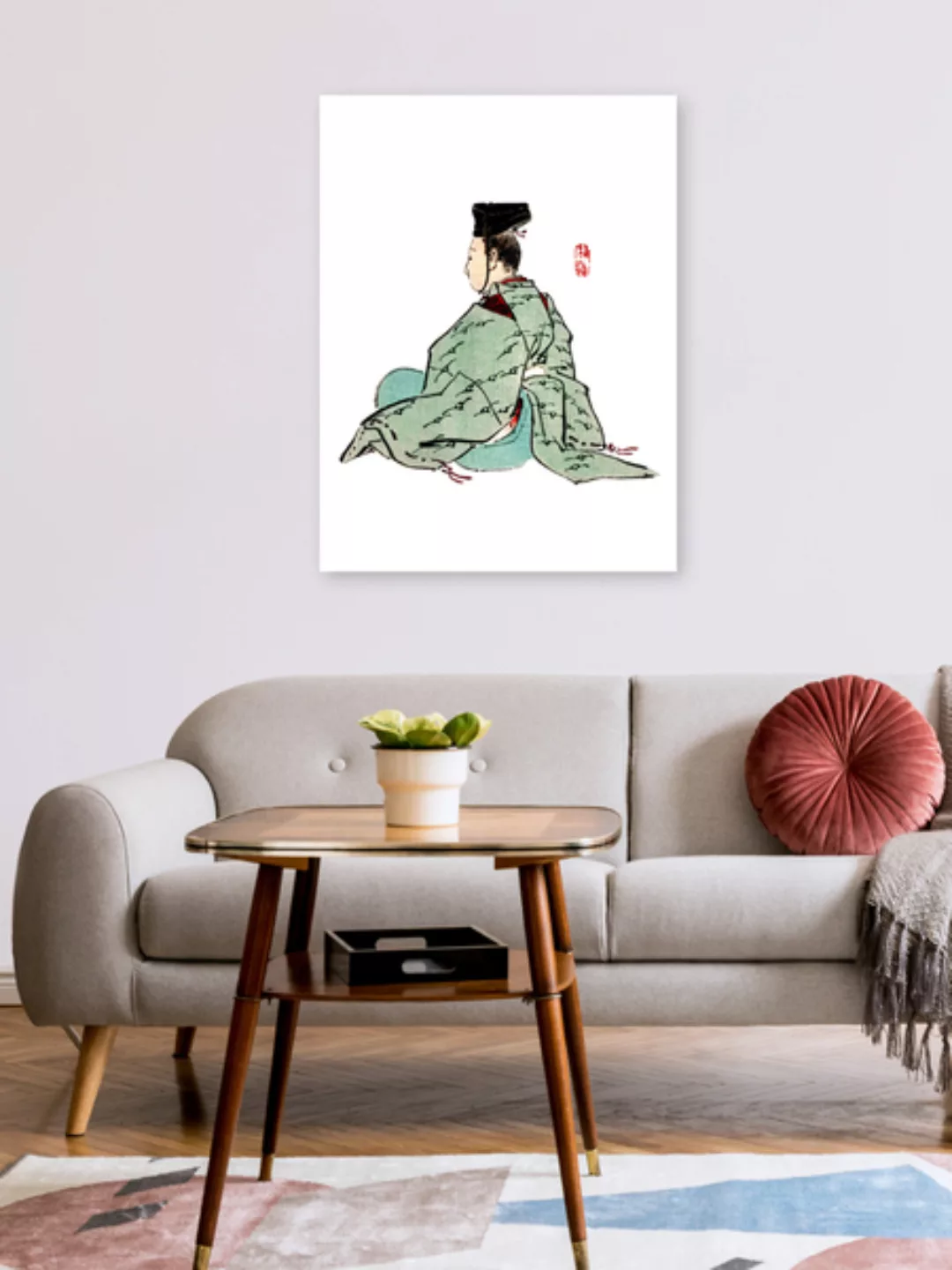 Poster / Leinwandbild - Alter Japanischer Kaiser Von Kōno Bairei günstig online kaufen