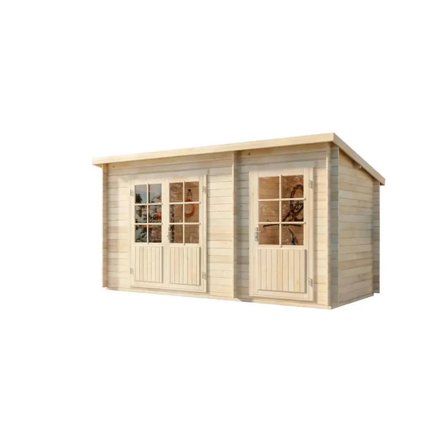 Alpholz Holz-Gartenhaus Martina-29 Pultdach Unbehandelt 450 cm x 225 cm günstig online kaufen