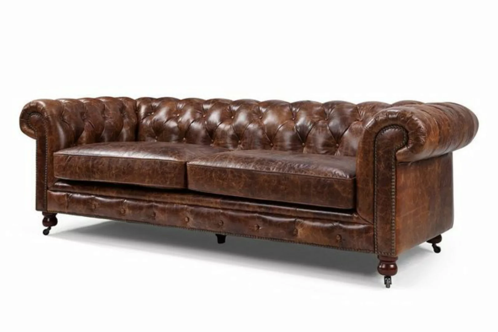 JVmoebel Chesterfield-Sofa, Dreisitzer Sofa Antik Stil Leder Sofa Couch Pol günstig online kaufen