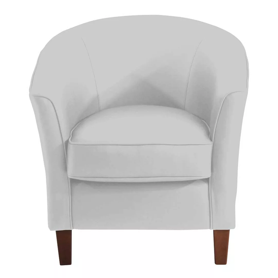 Wohnzimmer Sessel aus gedecktem Glattleder in Weiß Armlehnen günstig online kaufen