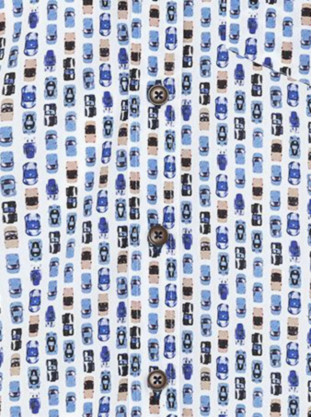 R2 Hemd Shortsleeve Print Auto Blau - Größe 38 günstig online kaufen