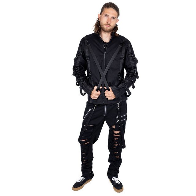 Chemical Black Blouson Bind Me Industrial Gothic Metal Karabiner Riemen günstig online kaufen