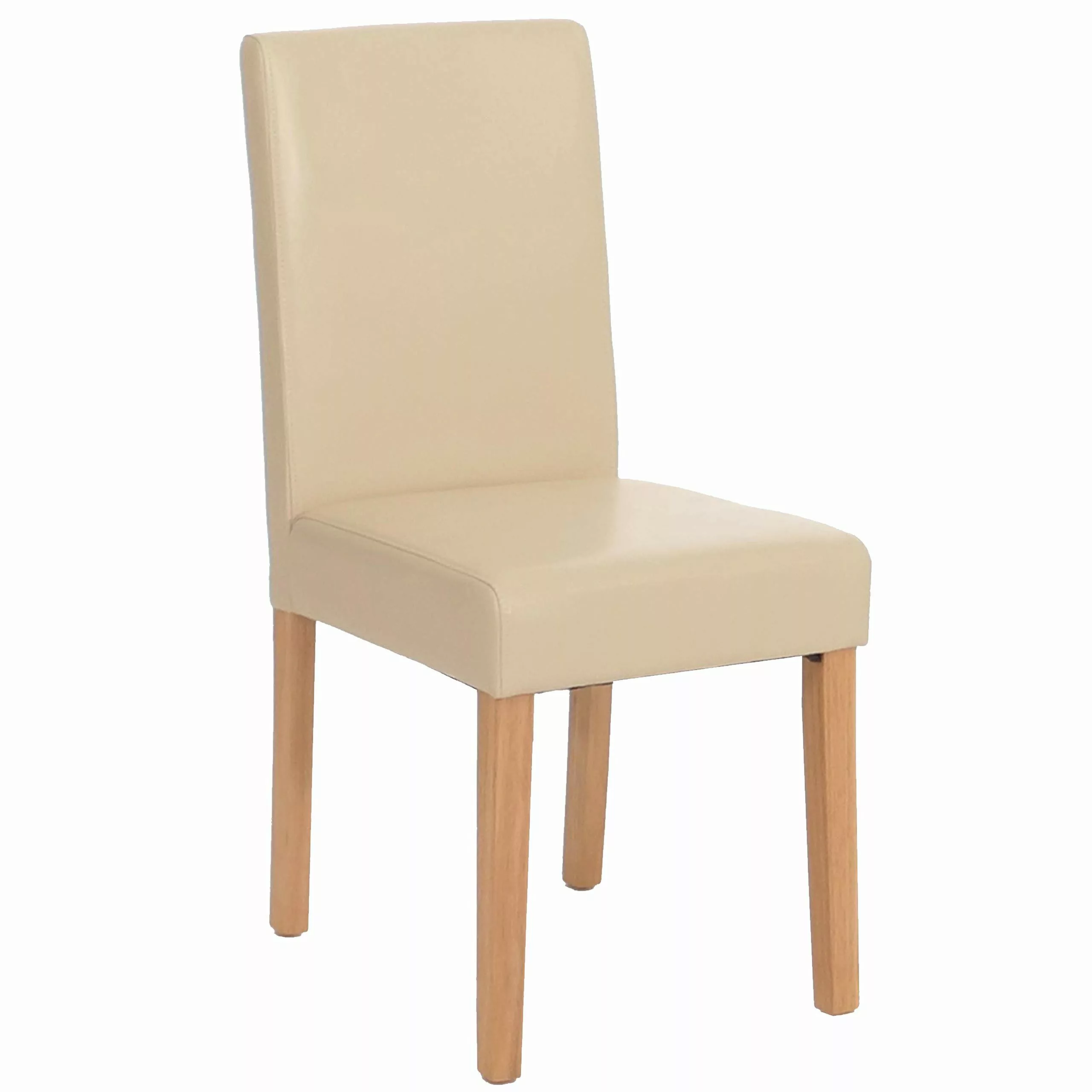 MCW Esszimmerstuhl Littau Creme Helle Beine Leder günstig online kaufen