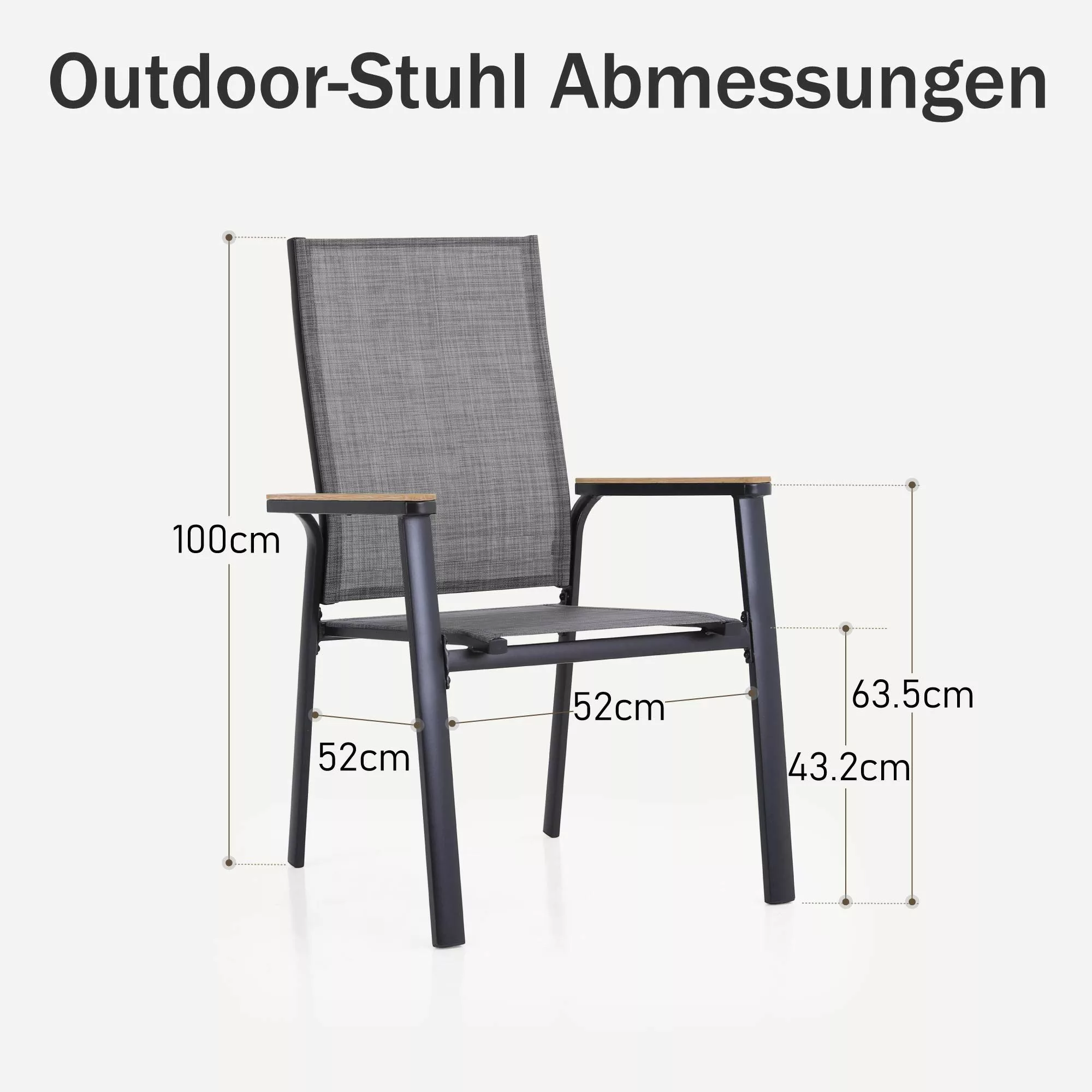 PHI VILLA Gartenstuhl (mit Textilene Stapelbare günstig online kaufen