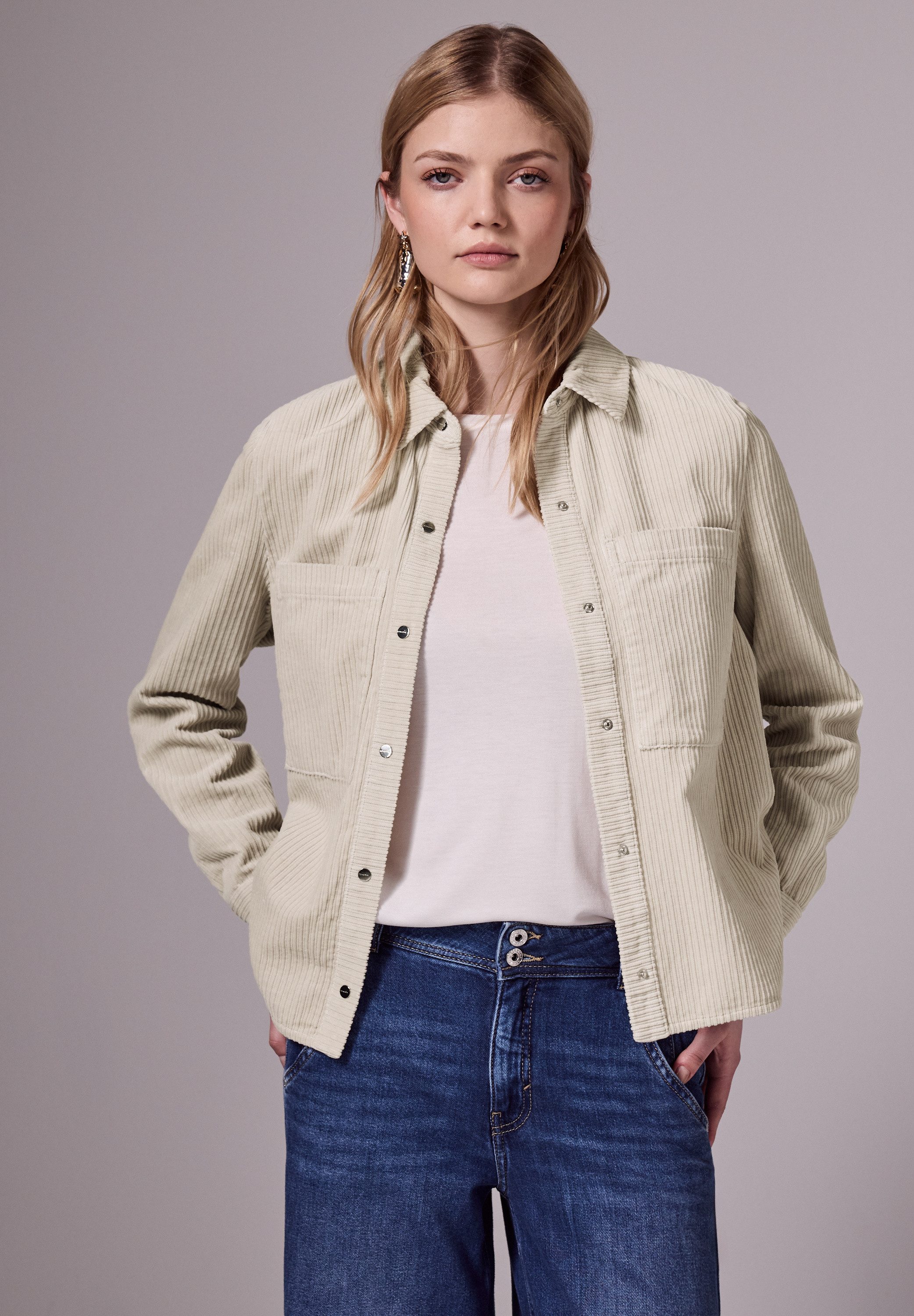 STREET ONE STUDIO Cordjacke, ohne Kapuze, mit Knopfleiste günstig online kaufen