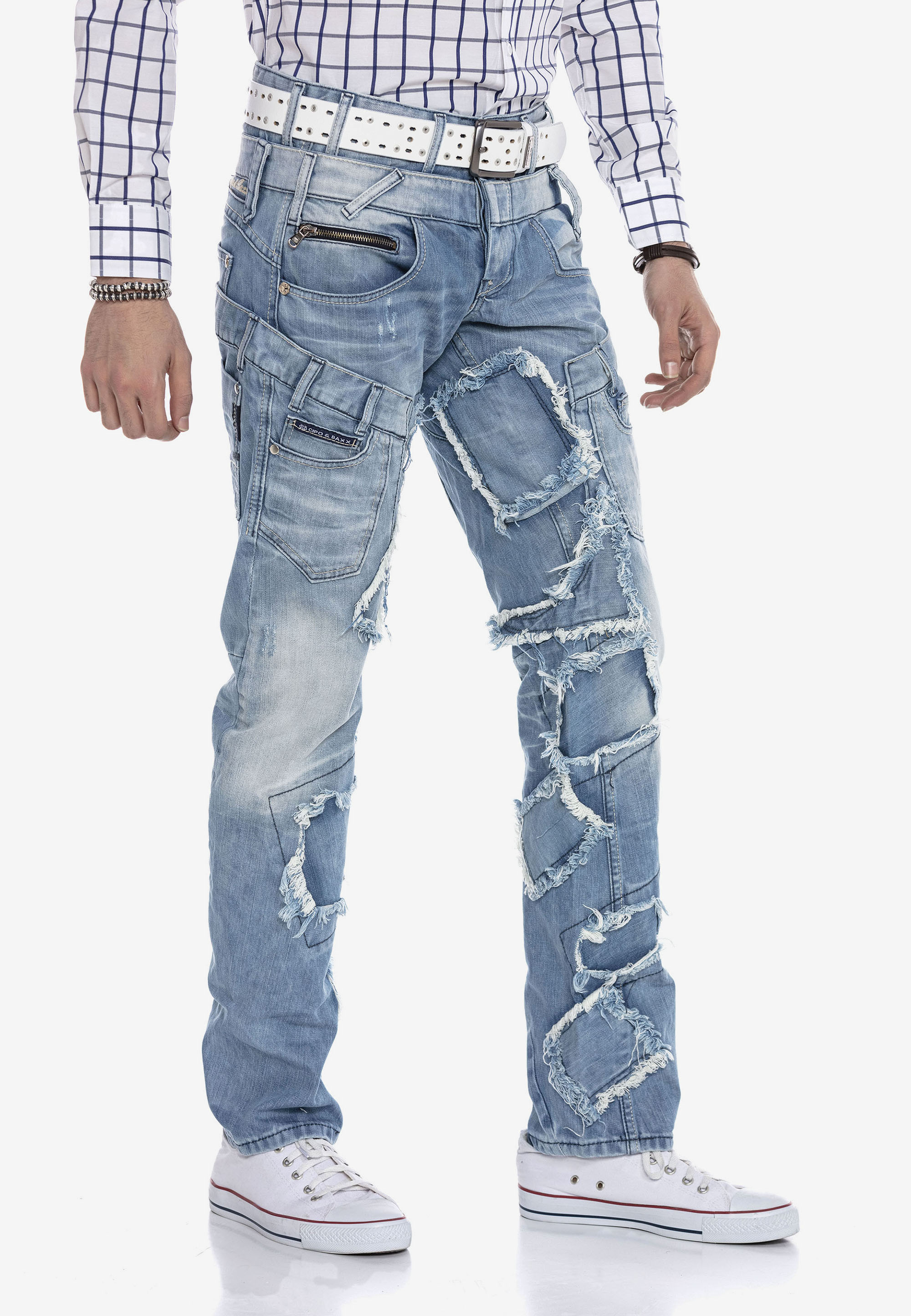 Cipo & Baxx Bequeme Jeans im trendigen Patchwork-Design günstig online kaufen