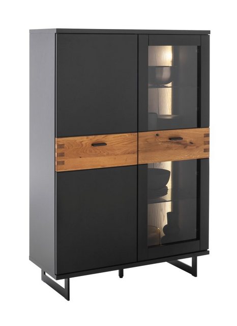 MCA furniture Vitrine Highboard Cesena, Wildeiche / schwarzgrau günstig online kaufen