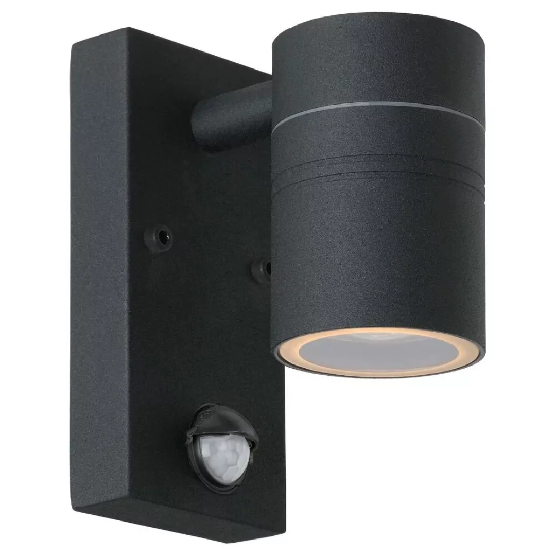 Einflammige LED Außenwandleuchte Arne, schwarz, inkl. Bewegungsmelder günstig online kaufen