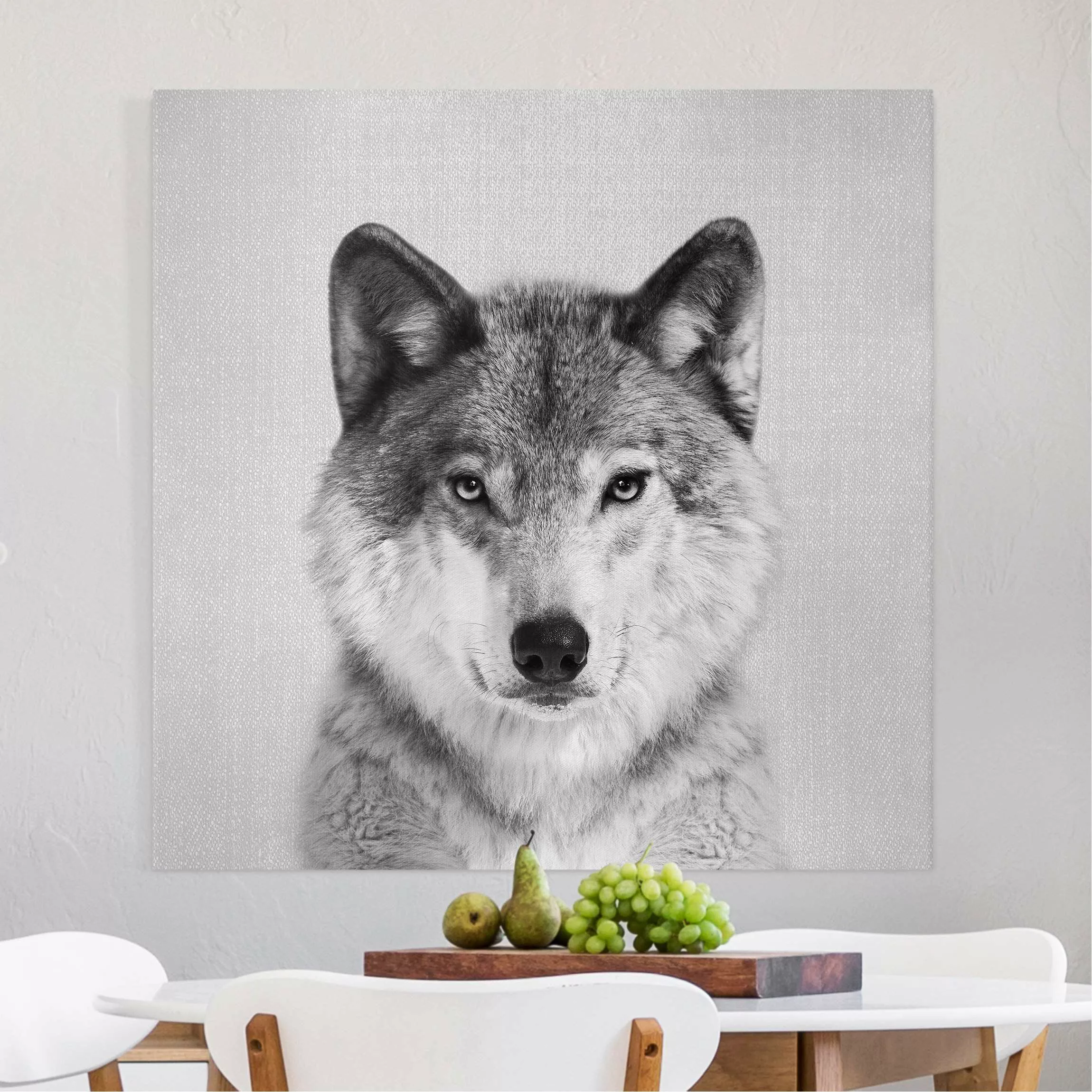 Leinwandbild Wolf Wendelin Schwarz Weiß günstig online kaufen