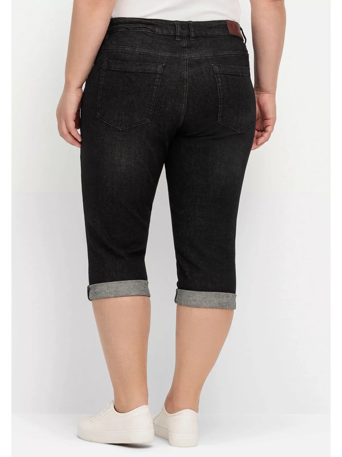 Sheego 3/4-Jeans "Große Größen", "Die Schmale" mit Used-Effekten günstig online kaufen