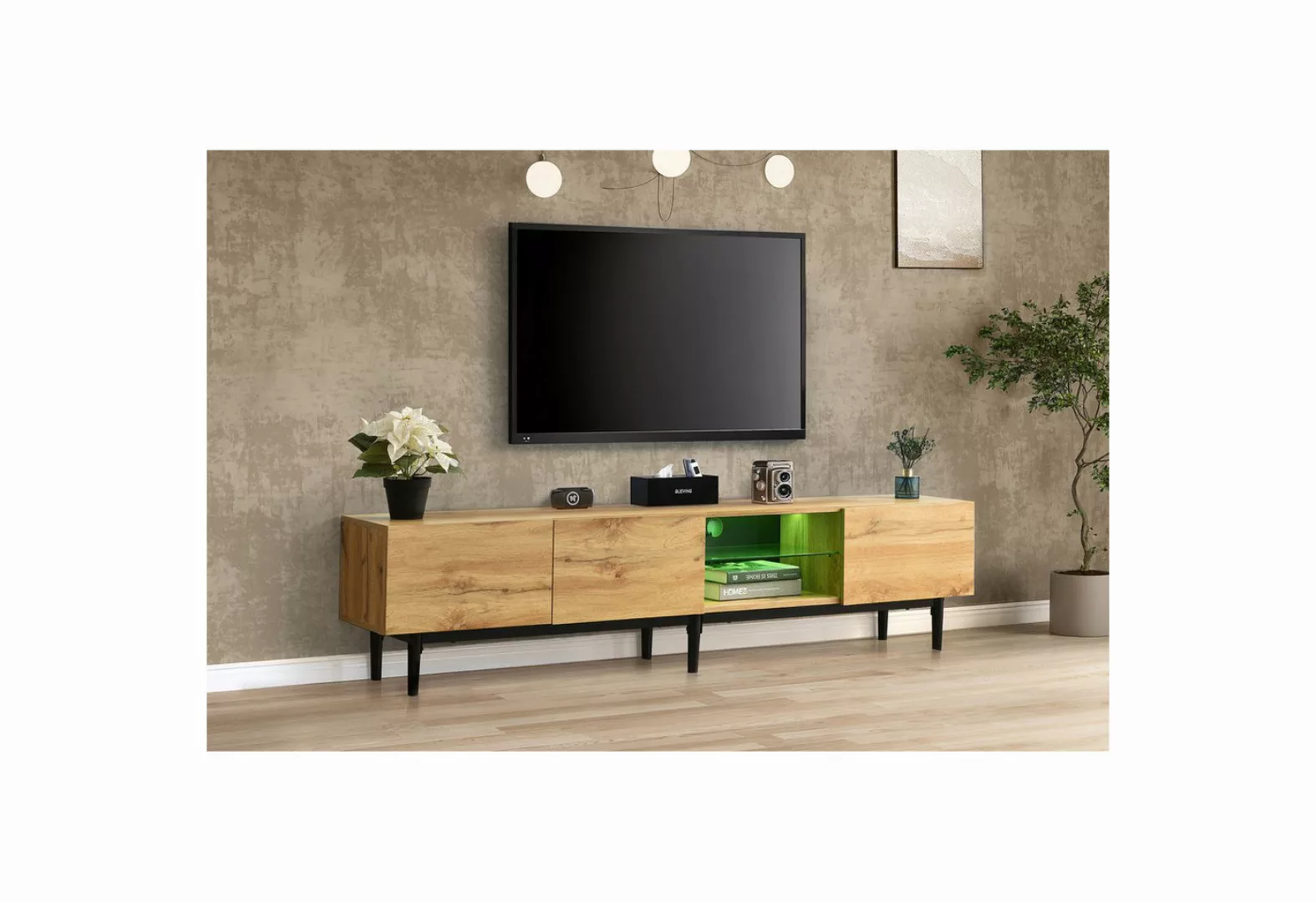 autolock TV-Schrank Moderner TV-Schrank mit Holzmaserung,TV Halterung varia günstig online kaufen