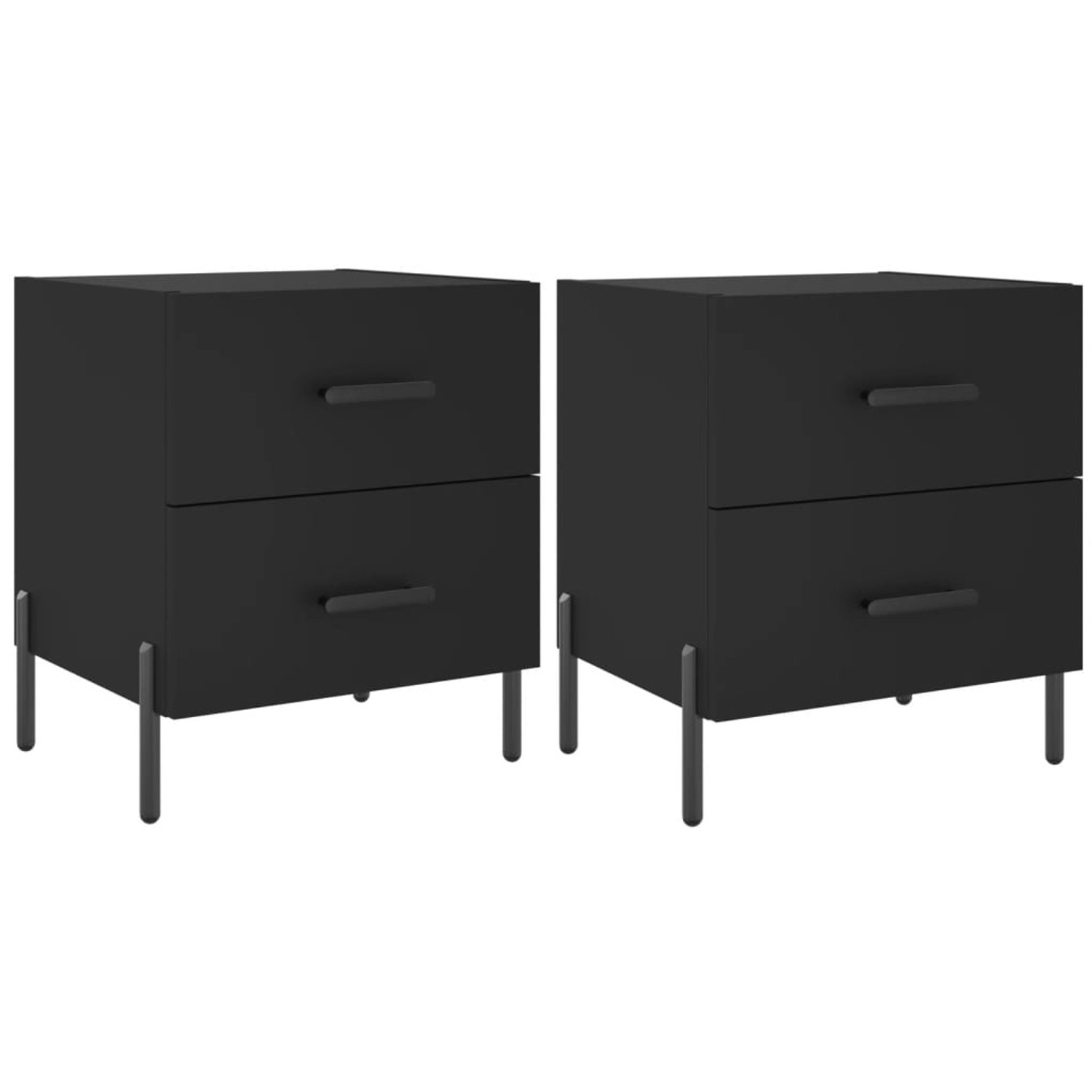 vidaXL Nachttische 2 Stk Schwarz 40x35x47,5 cm Holzwerkstoff Modell 11 günstig online kaufen