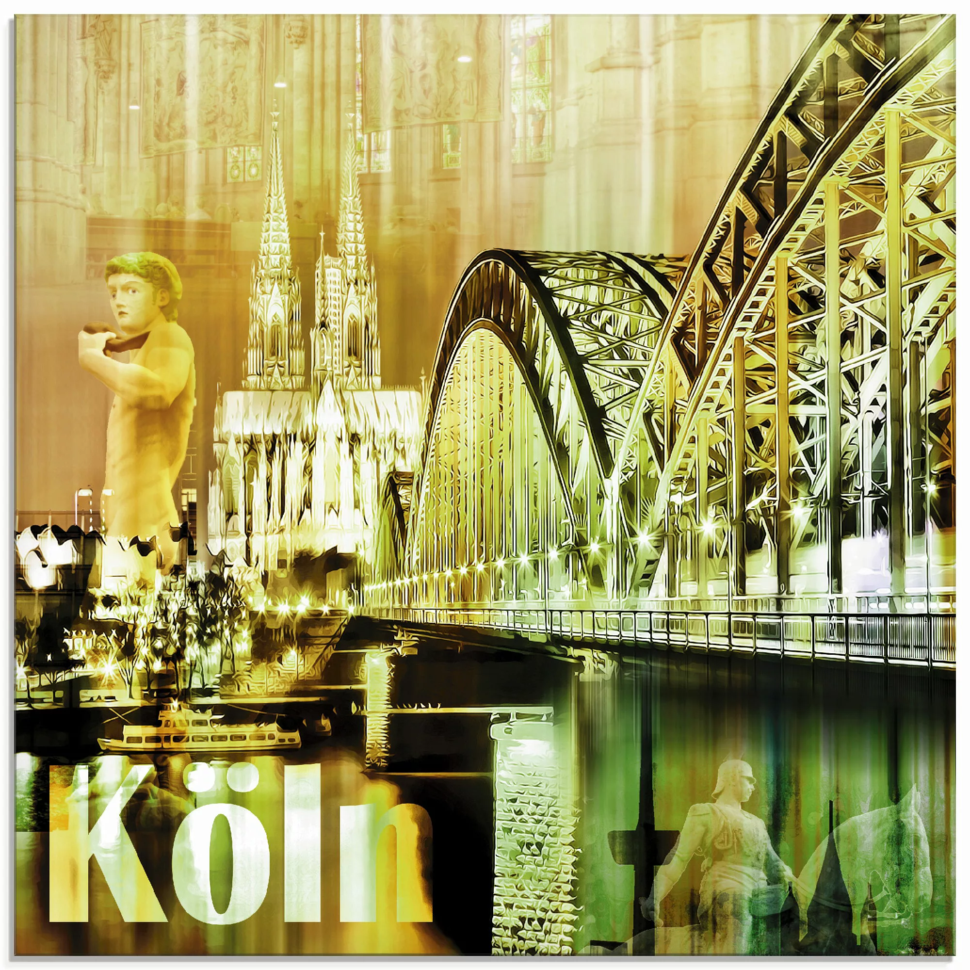 Artland Glasbild »Köln Skyline Abstrakte Collage II«, Gebäude, (1 St.), in günstig online kaufen