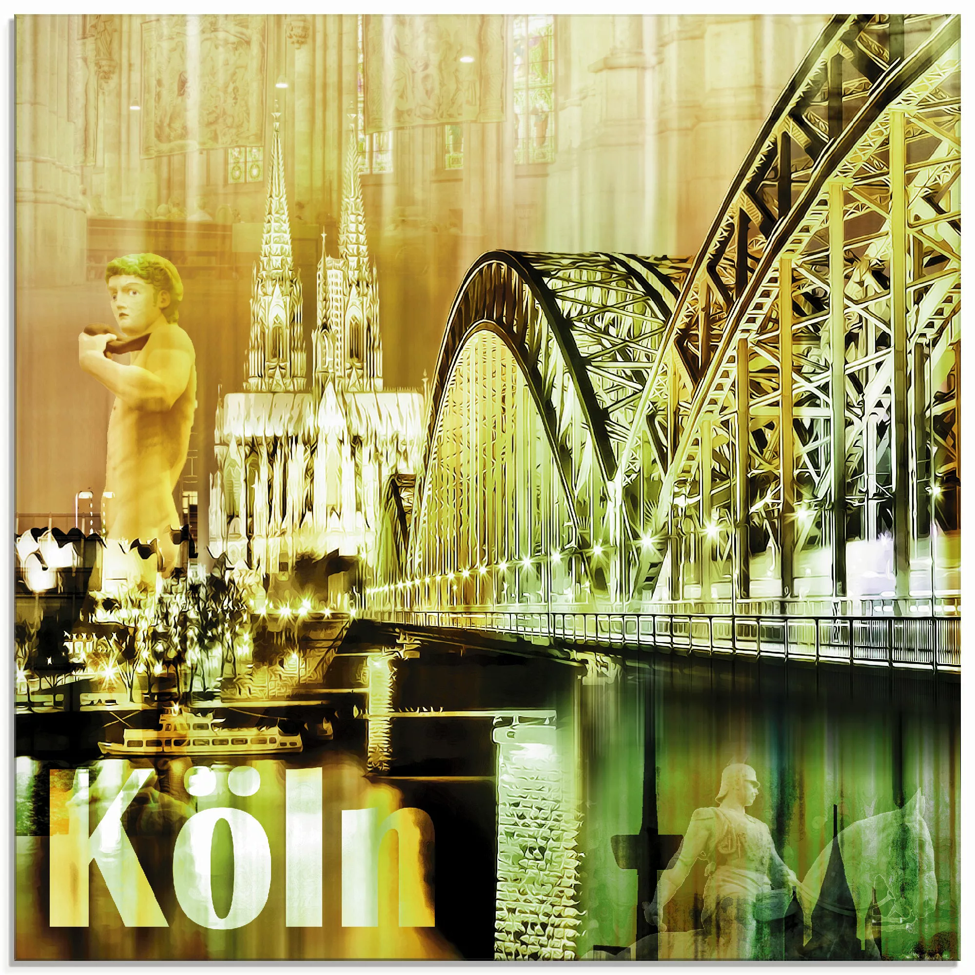 Artland Glasbild "Köln Skyline Abstrakte Collage II", Gebäude, (1 St.), in günstig online kaufen