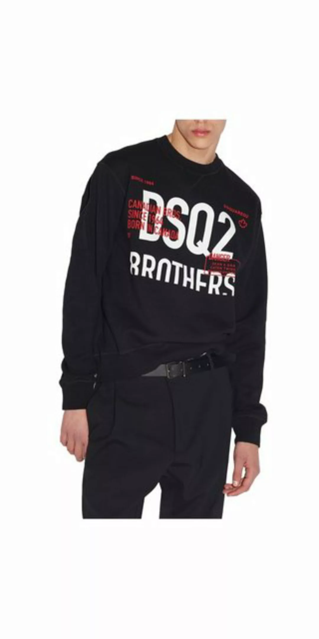 Dsquared2 Rundhalspullover Dsquared2 DSQ2 Sweater Schwarz Herren günstig online kaufen