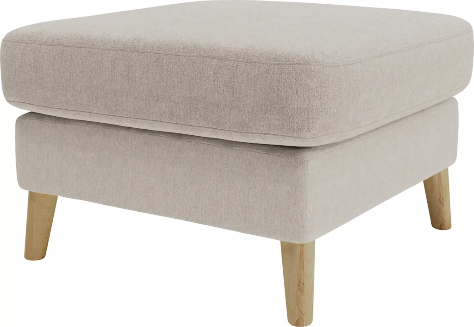 Home affaire Polsterhocker "MARSEILLE", Massivholzbeine Eiche, Landhausstil günstig online kaufen