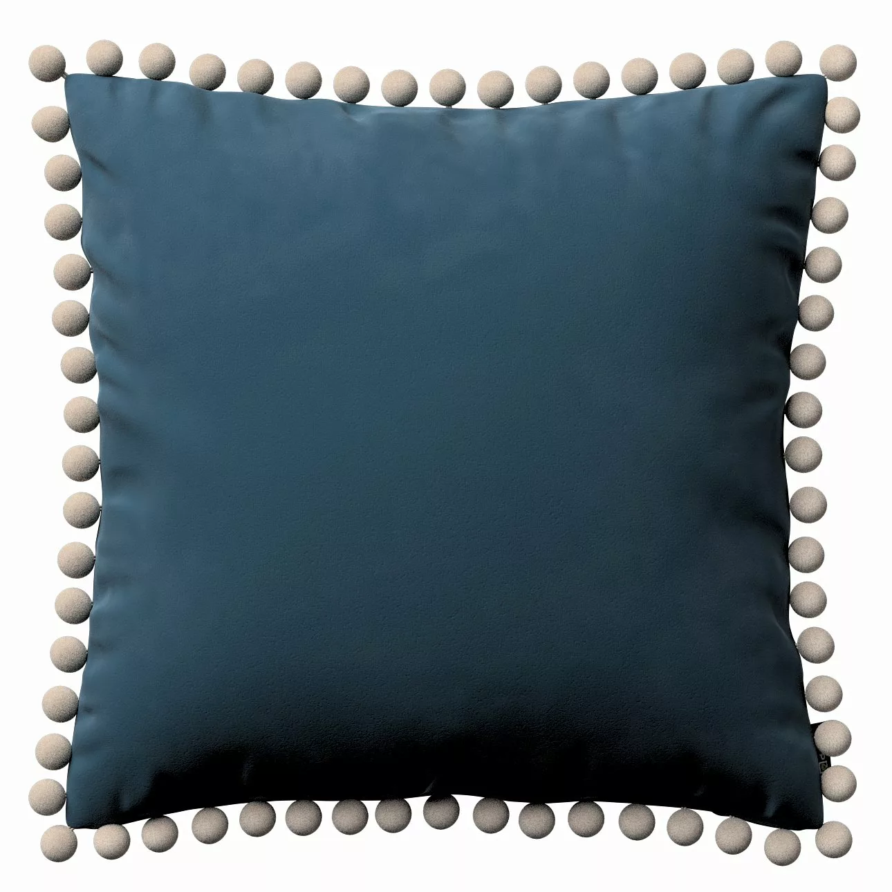 Kissenhülle Wera mit Bommeln, blau, 45 x 45 cm, Velvet (704-16) günstig online kaufen