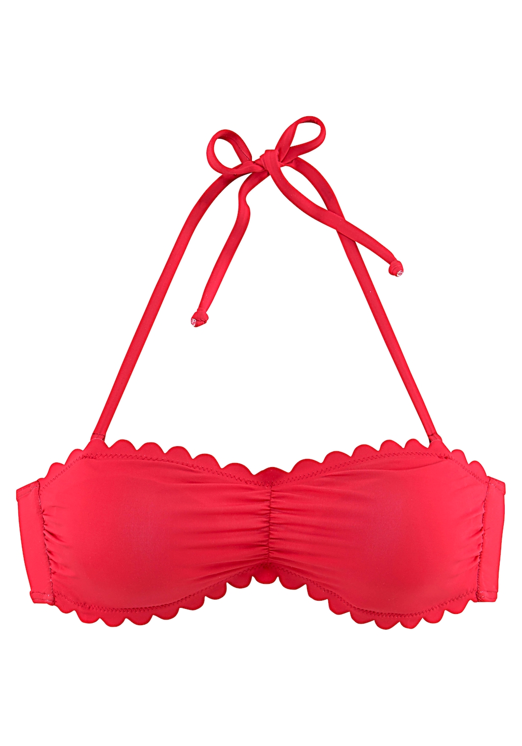 LASCANA Bandeau-Bikini-Top "Scallop", mit gelaserter Wellenkante günstig online kaufen