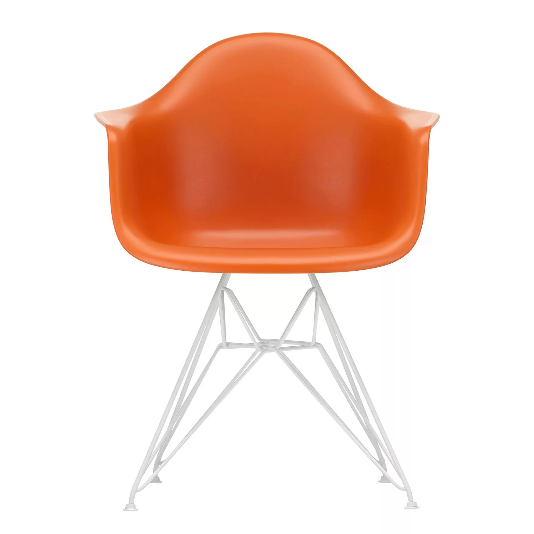 Vitra - Eames Plastic Armchair DAR Gestell weiß - rostiges orange/Sitzschal günstig online kaufen