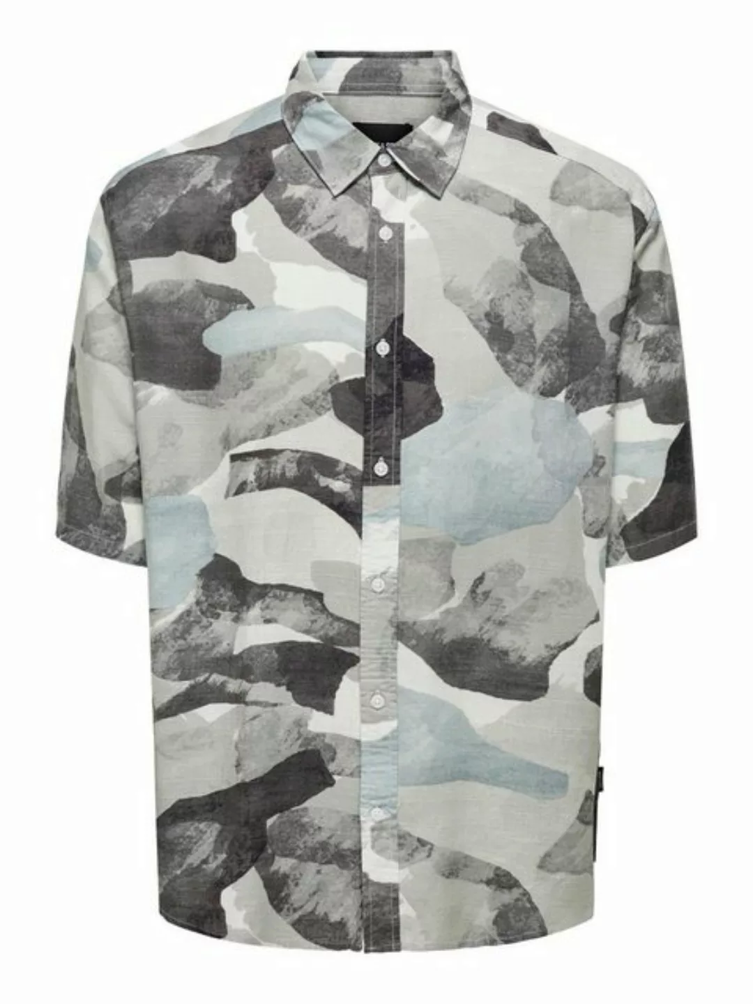 ONLY & SONS Leinenhemd "ONSBUD LIFE SS RLX AOP LINEN SHIRT NOOS" günstig online kaufen