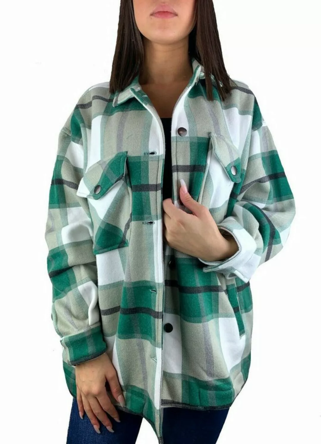 Worldclassca Flanellbluse Worldclassca Oversized Karo Hemd Hemdjacke Karier günstig online kaufen