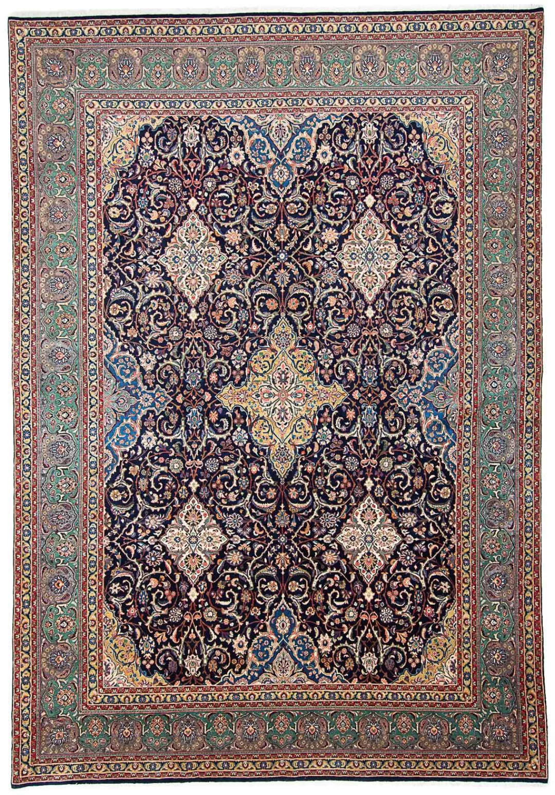 morgenland Wollteppich »Keshan Medaillon 380 x 267 cm«, rechteckig, 10 mm H günstig online kaufen