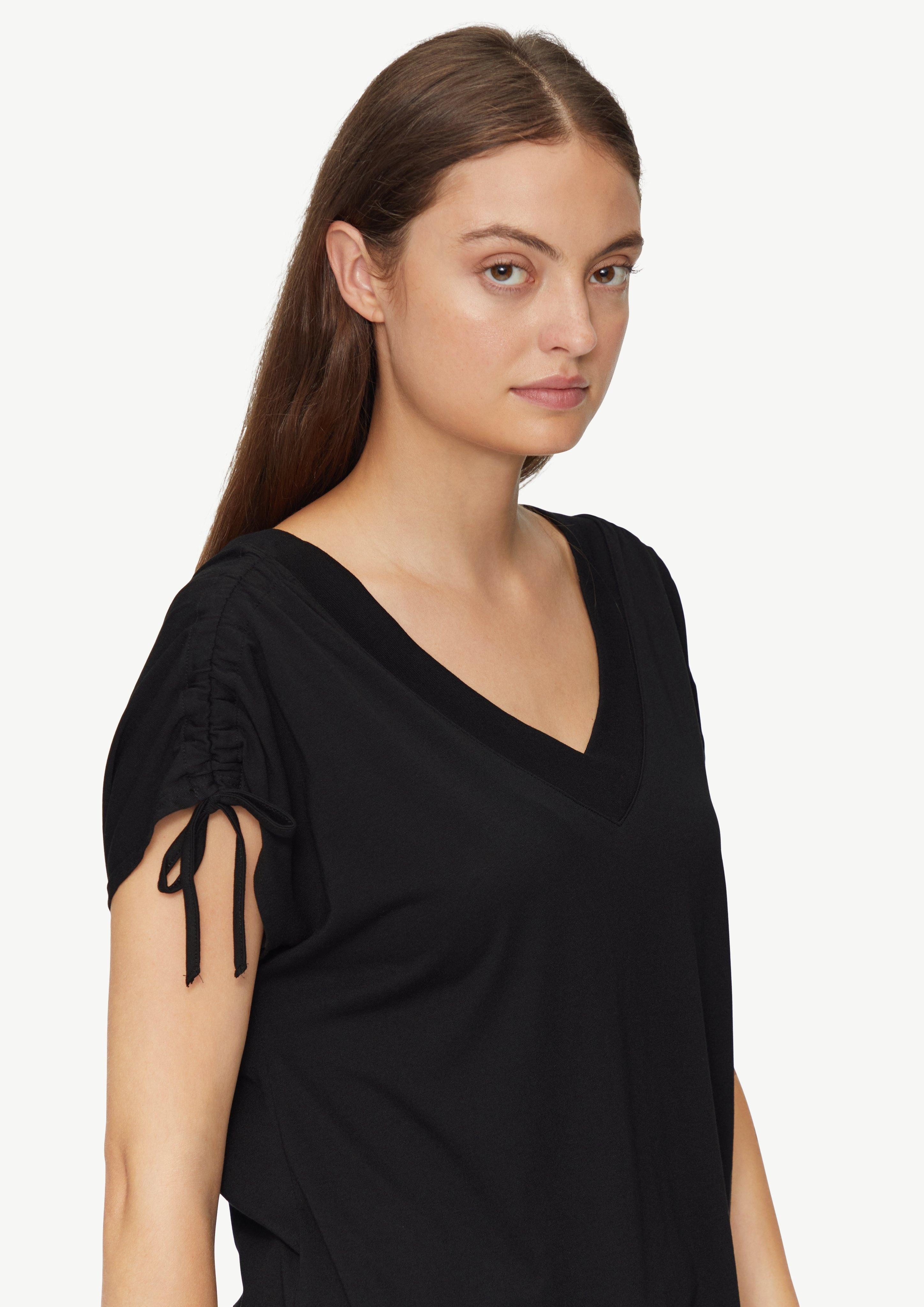 s.Oliver Kurzarmshirt V-Neck Shirt mit Raffung günstig online kaufen
