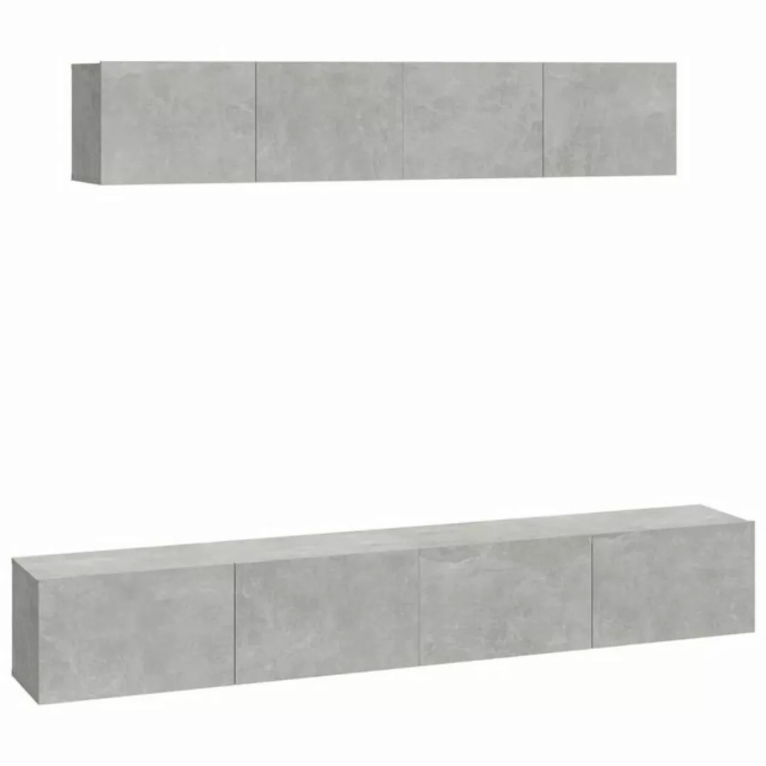 furnicato TV-Schrank 4-tlg. TV-Schrank-Set Betongrau Holzwerkstoff günstig online kaufen