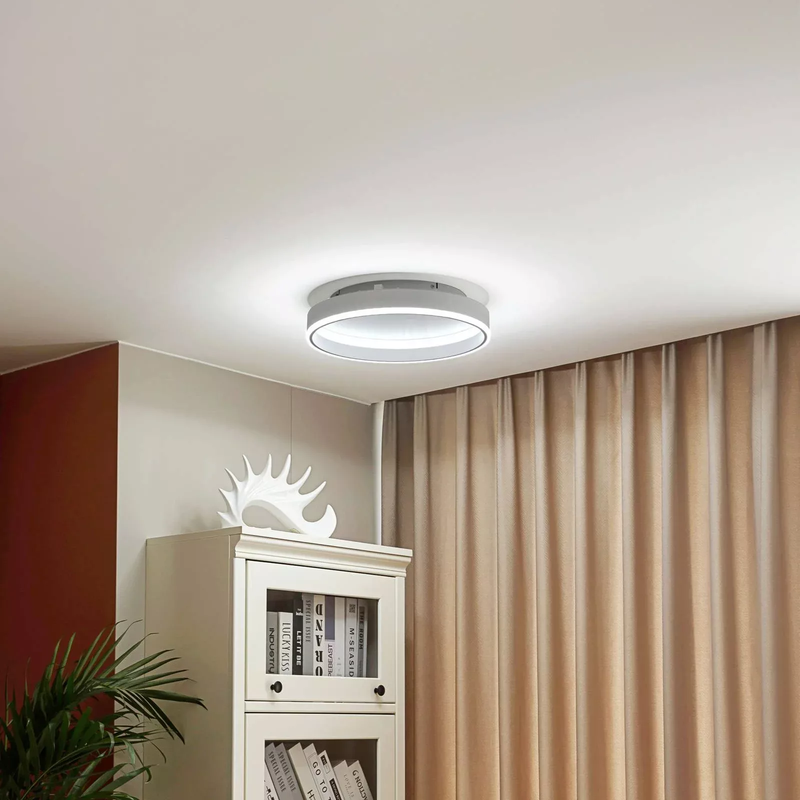 Lindby Smart LED-Deckenlampe Yasmen, weiß, Metall, CCT, Tuya günstig online kaufen