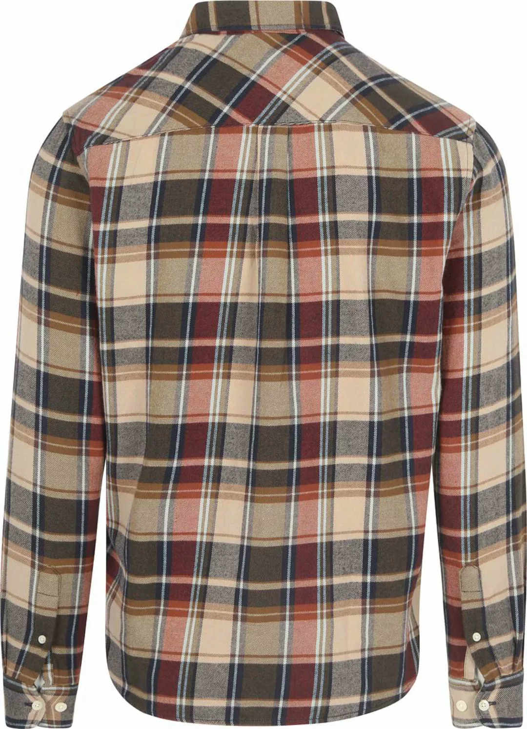 WissenBaumwolle Apparel Hemd Flanel Karos Beige - Größe M günstig online kaufen