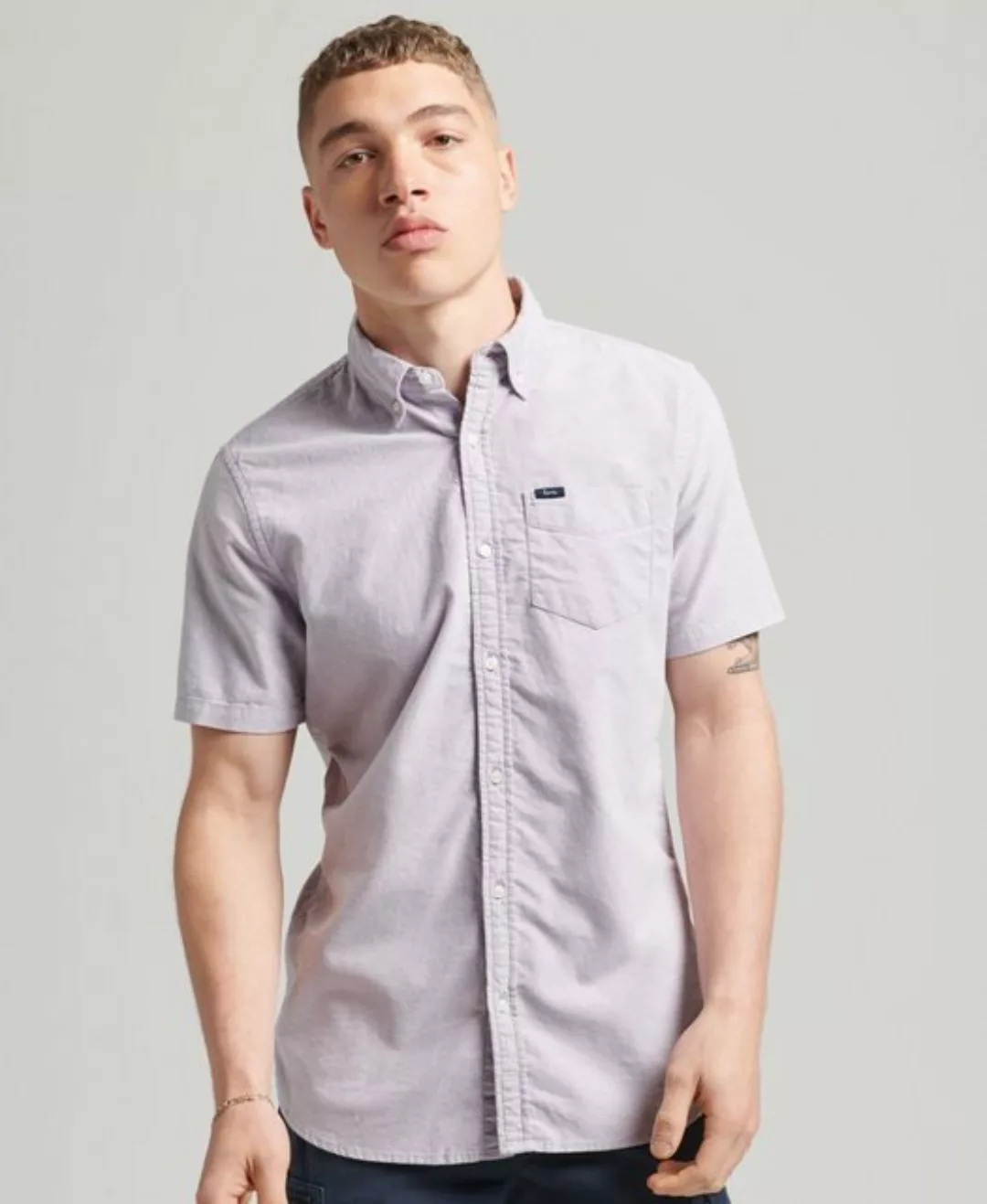 Superdry Kurzarmhemd VINTAGE OXFORD S/S SHIRT Grape Jam günstig online kaufen