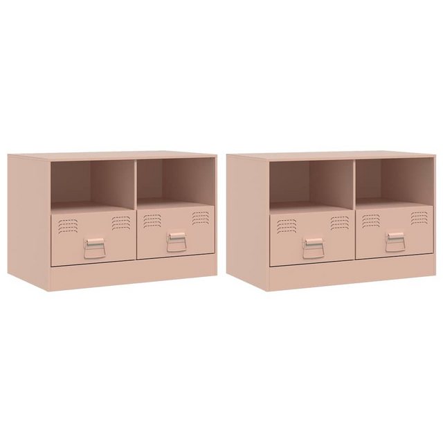 vidaXL TV-Schrank TV-Schränke 2 Stk. Rosa 67x39x44 cm Stahl günstig online kaufen