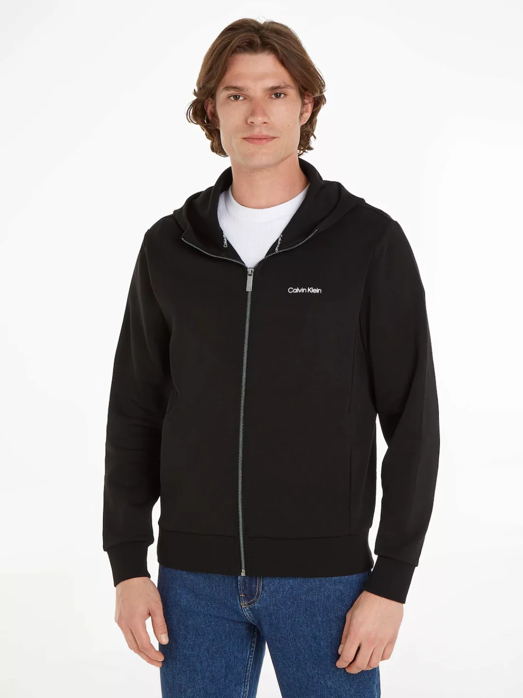 Calvin Klein Sweatjacke "MICRO LOGO REPREVE HOODIE JACKET", mit Logoschrift günstig online kaufen