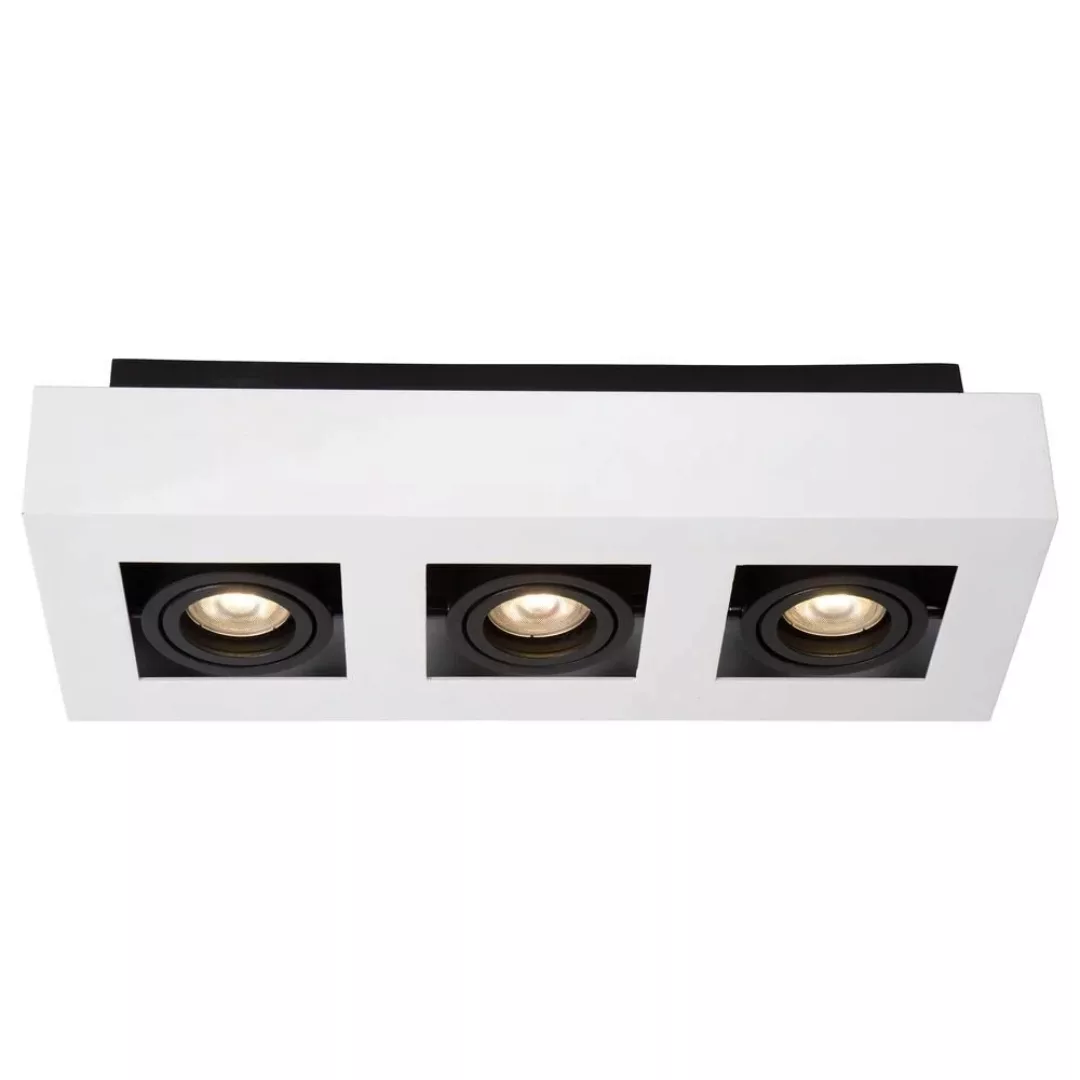 LED Deckenleuchte Xirax GU10 3x5W  in Weiß 3-flammig günstig online kaufen