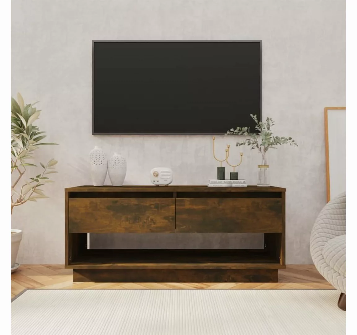furnicato TV-Schrank Räuchereiche 102x41x44 cm Holzwerkstoff günstig online kaufen