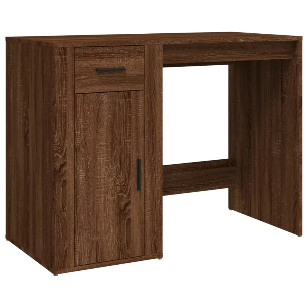 Vidaxl Schreibtisch Braun Eichen-optik 100x49x75 Cm Holzwerkstoff günstig online kaufen