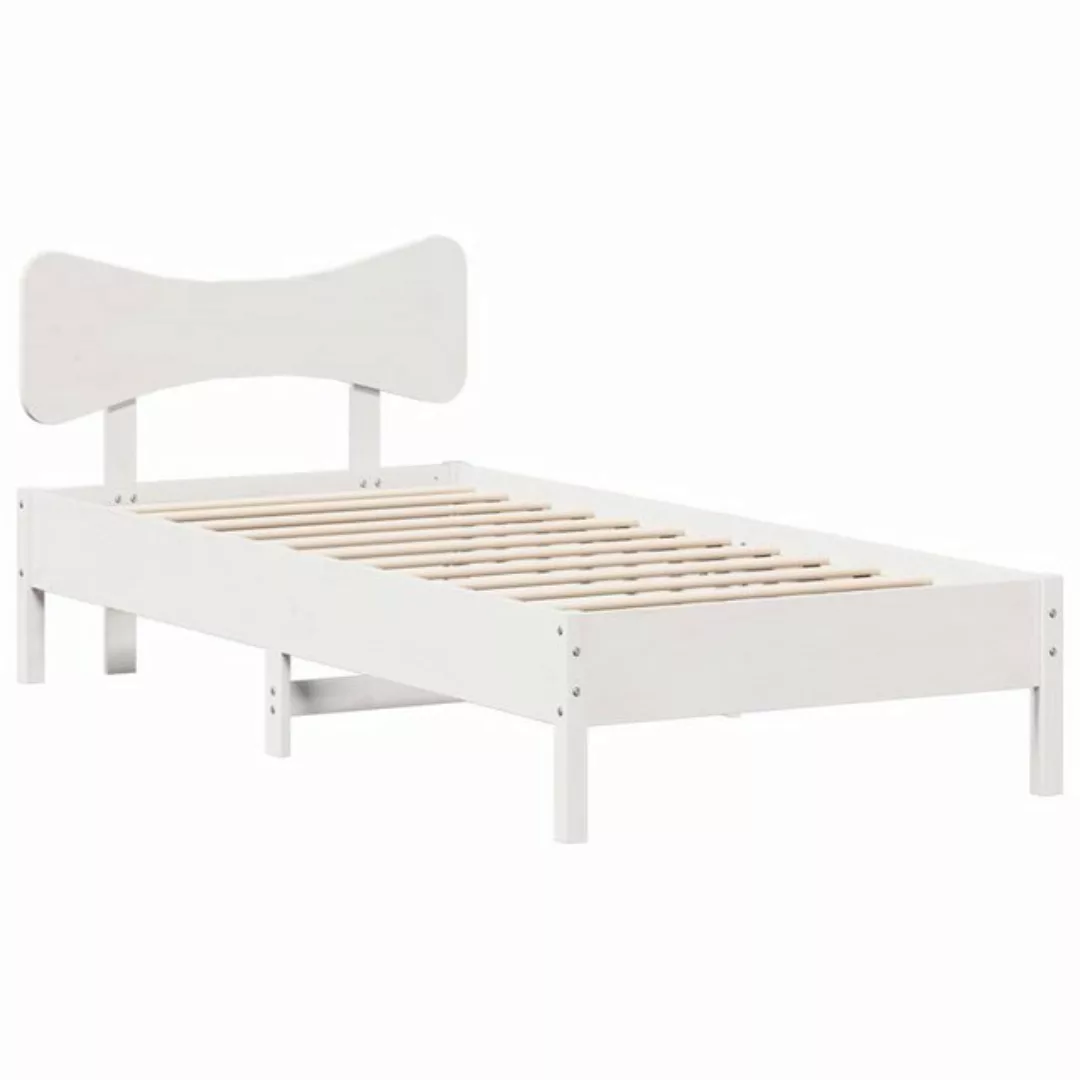 vidaXL Bett, Massivholzbett ohne Matratze Weiß 90x200 cm Kiefernholz günstig online kaufen