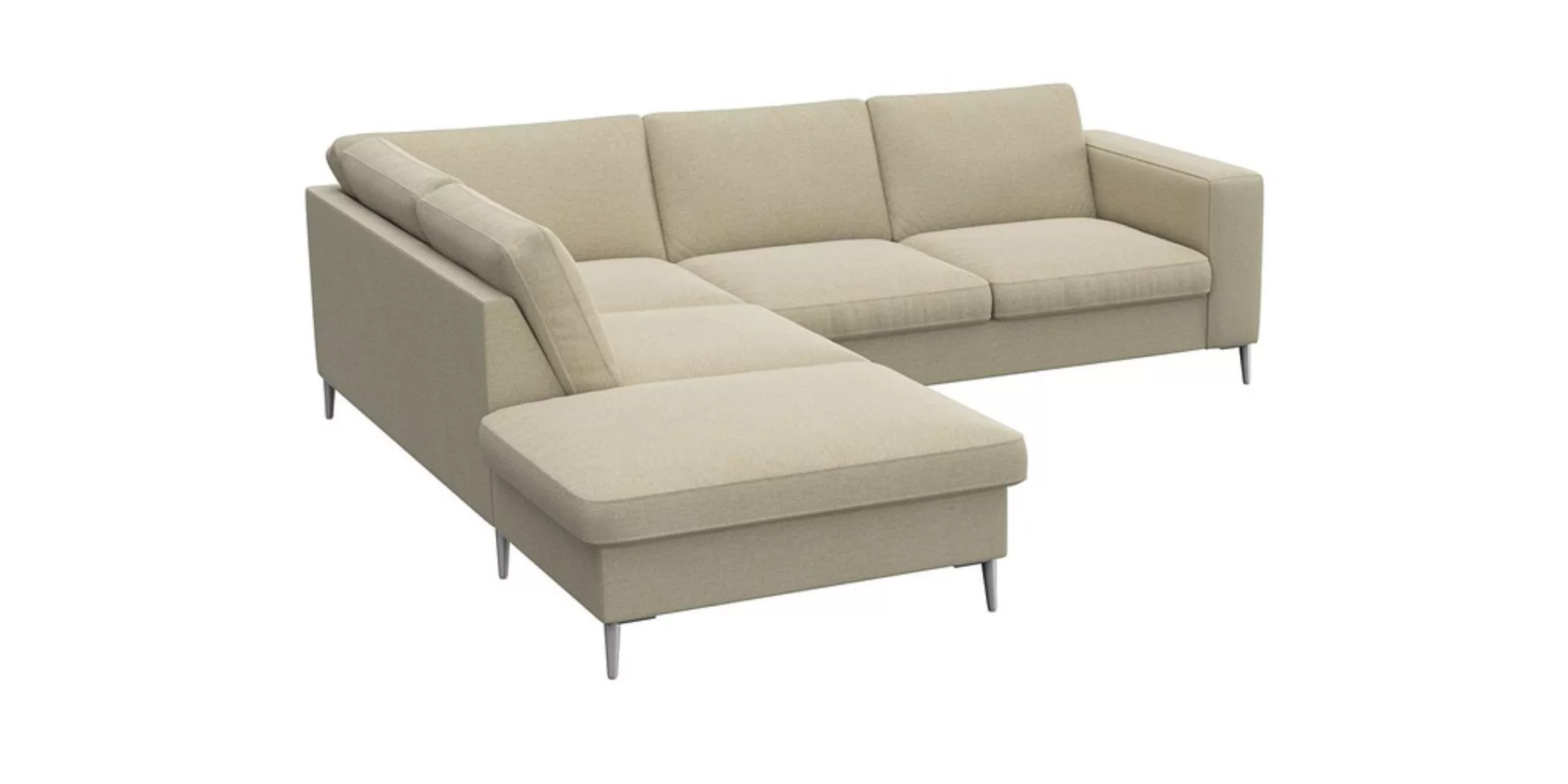 FLEXLUX Ecksofa »Fiore, L-Form«, breite Armlehnen, Füße alufarben, B/T 241/ günstig online kaufen