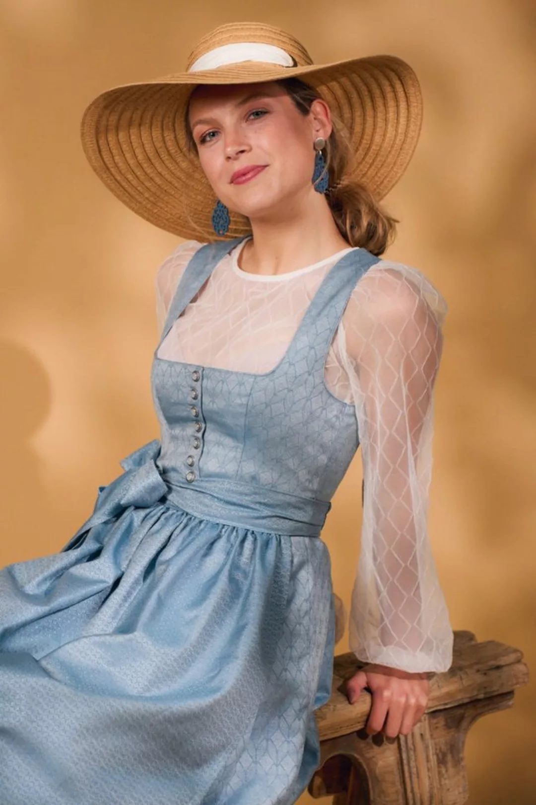 MarJo Dirndl Midi Dirndl 2tlg. - LANGDORF - light denim günstig online kaufen