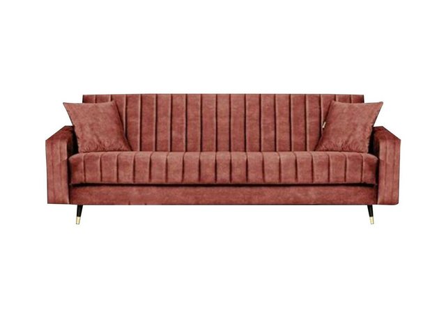 Xlmoebel Sofa Dreisitzer XXL Sofa Rosa Samt Stoff Wohnzimmer Design Polster günstig online kaufen