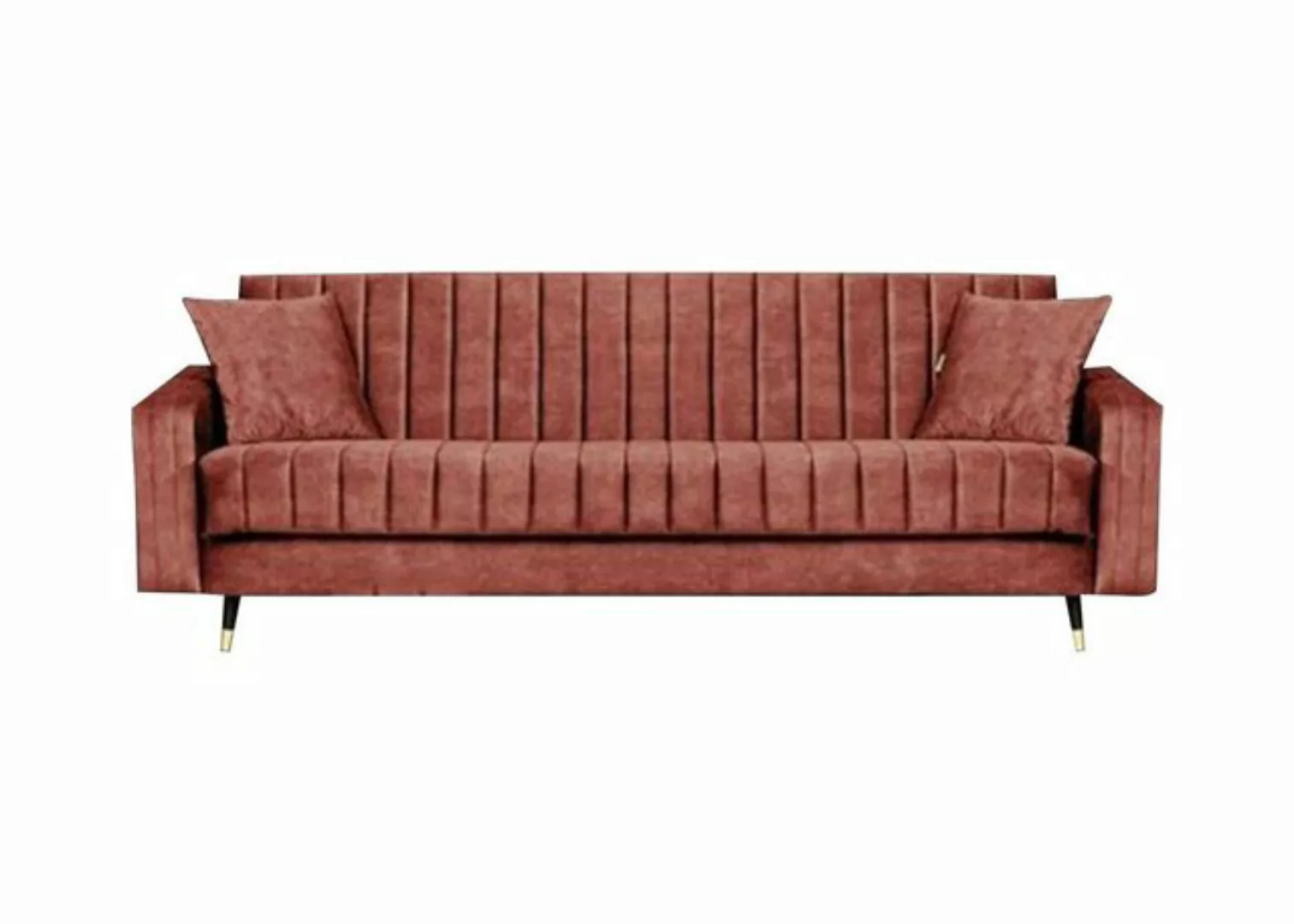 Xlmoebel Sofa Dreisitzer XXL Sofa Rosa Samt Stoff Wohnzimmer Design Polster günstig online kaufen