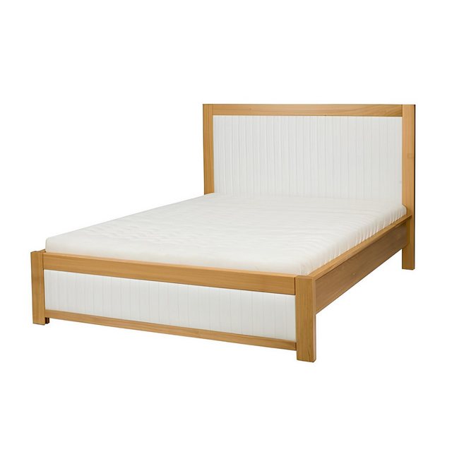 Xlmoebel Bett Neues handgefertigtes Doppelbett aus echtem Holz mit Polsteru günstig online kaufen