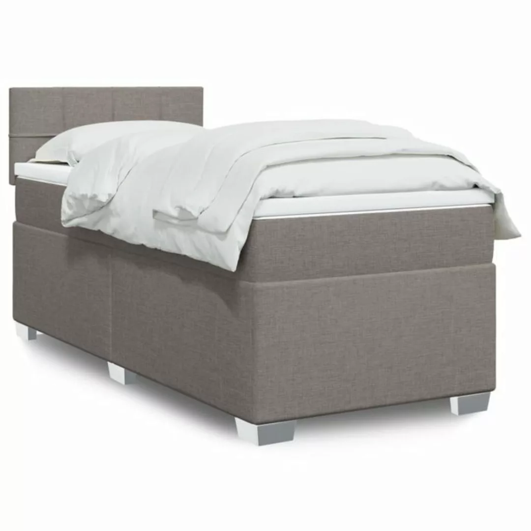 furnicato Bettgestell Boxspringbett mit Matratze Taupe 100x200 cm Stoff günstig online kaufen