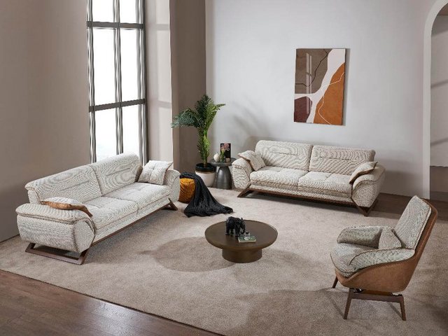 Nobelaa Sofa Sitzgruppe/Sofa Set - Wohnzimmergarnitur "Barberry" 3+3+1 günstig online kaufen