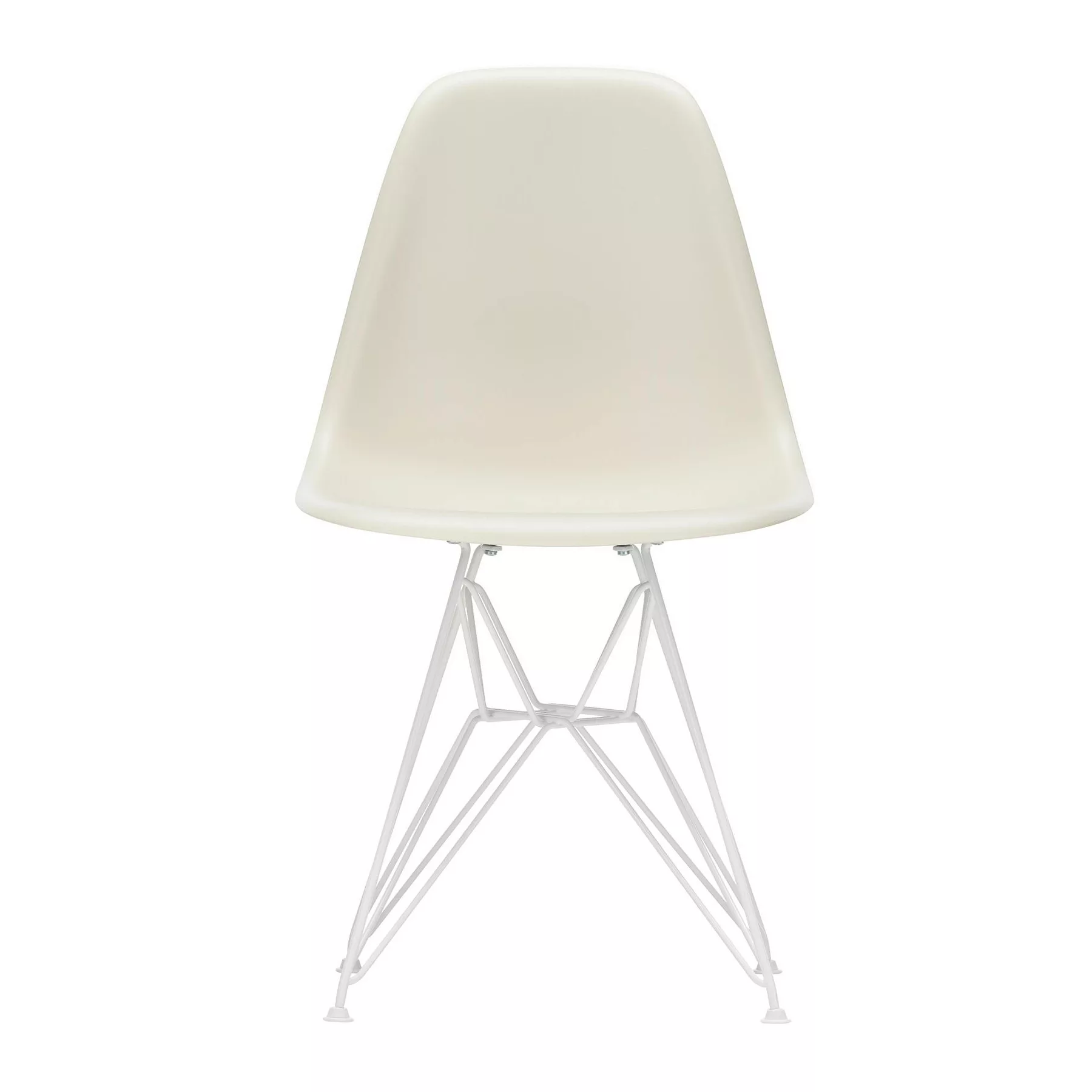 Vitra - Eames Plastic Side Chair DSR Gestell weiß - kieselstein/Sitzschale günstig online kaufen