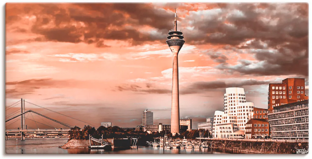 Artland Leinwandbild »Düsseldorf Skyline III«, Architektonische Elemente, ( günstig online kaufen