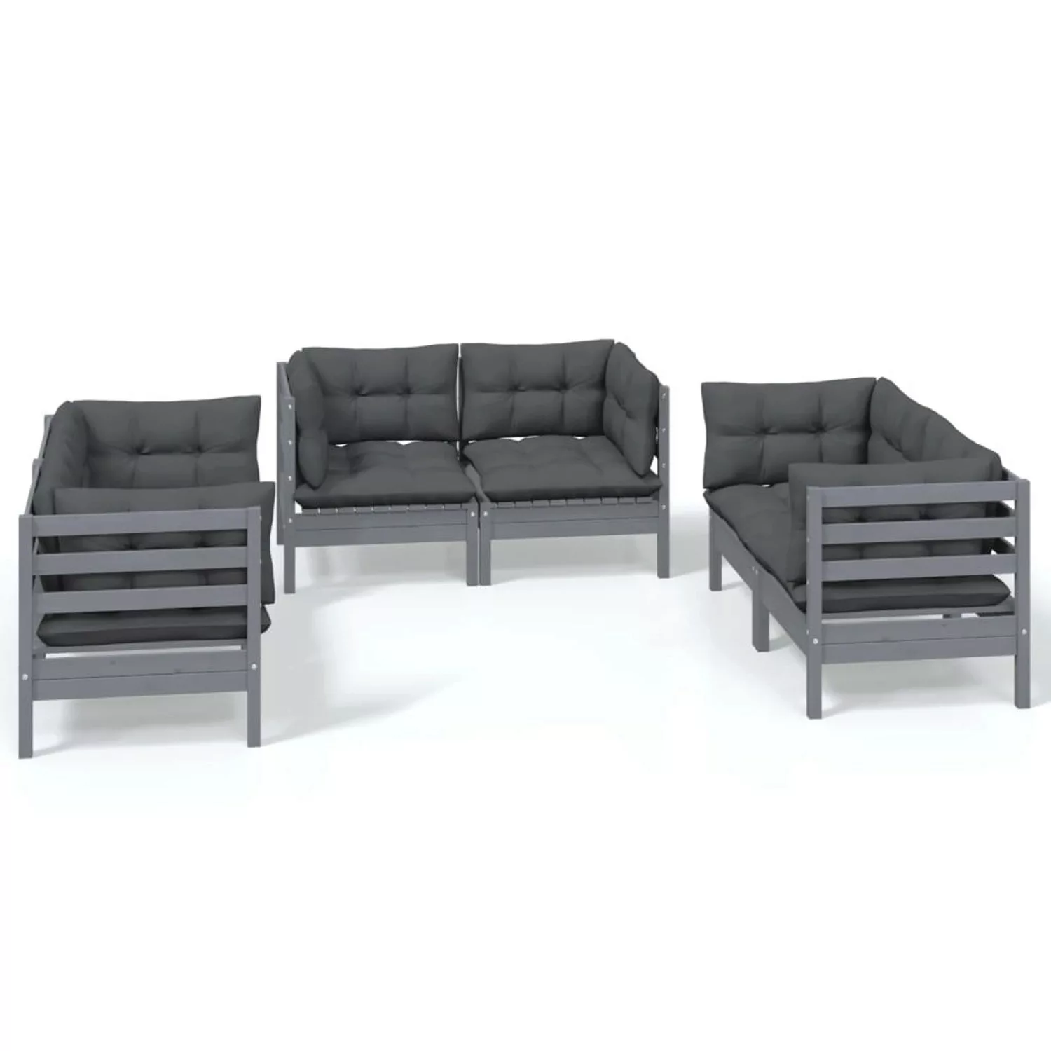 vidaXL 6-tlg Garten-Lounge-Set mit Kissen Kiefer Massivholz Modell 113 günstig online kaufen